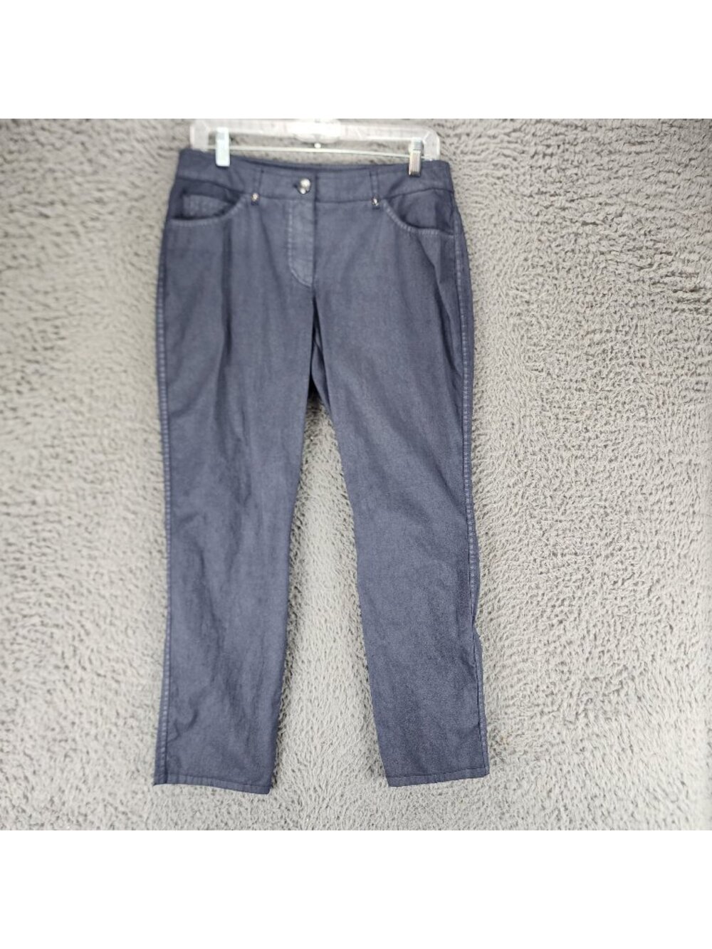 Gerry Weber Pants Womens 10 Blue Stretch Chino Mid Rise Straight